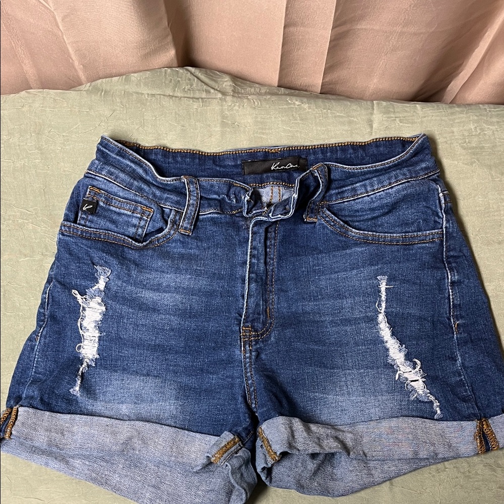 KanCan Blue Distressed Jean Shorts